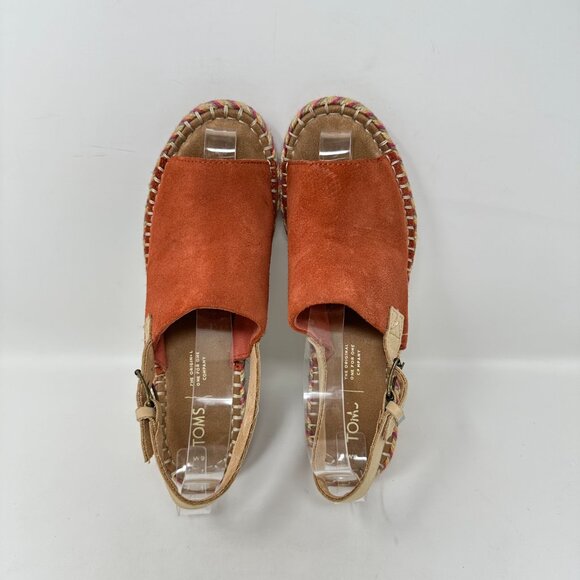 TOMS Women's Monica Slingback Wedge Suede/Leather Sandal - Picture 9 of 16